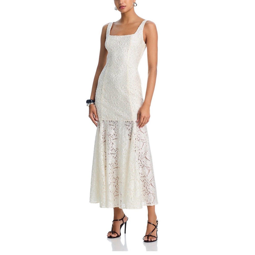 SOLD on another platform : AQUA : Soutache Cord Lace Drop Waist Maxi Dress : XL